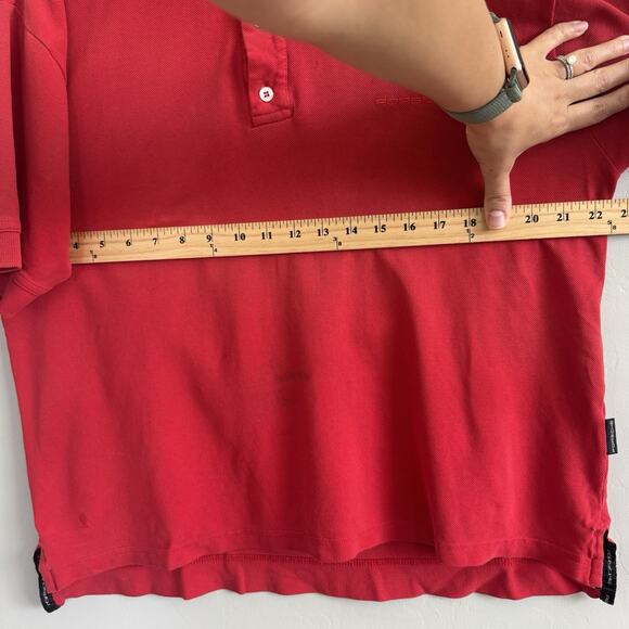 VINTAGE Porsche Polo Short Sleeve Shirt Red Embroidered Logo Mens L READ DESCRIP - Picture 10 of 11